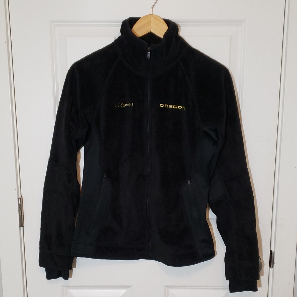 Columbia NCAA Oregon Black Women's Fleece Jacket Size Medium